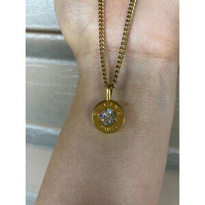 Celine 92 Gold-plated Rhinestone Pendant Necklace 42.5cm-48cm